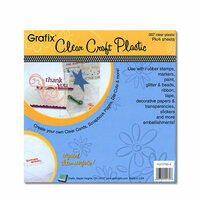 Grafix - Clear Craft Plastic - 8 x 8 - Thin