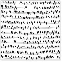 Hambly Studios - Screen Prints - 12 x 12 Overlay Transparency - Birds on Wire - Black