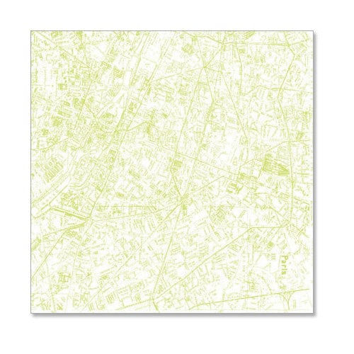 Hambly Studios - Screen Prints - 12 x 12 Overlay Transparency - Streets of Paris - Antique Lime Green