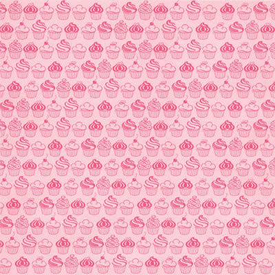 Hambly Studios - Screen Prints - 12 x 12 Paper - Sweet Cupcakes - Pink on Light Pink