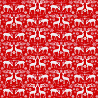 Hambly Studios - Screen Prints - Christmas - 12 x 12 Paper - Holiday Deer - White on Jupiter Red