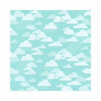 Hambly Studios - Screen Prints - 12 x 12 Paper - Rain Clouds - White on Lagoon Blue