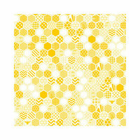 Hambly Studios - Screen Prints - 12 x 12 Paper - Honeycomb - Golden Yellow on White Ice