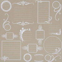 Hambly Studios - Paper - Screen Prints - Journaling Bits - White on Kraft, CLEARANCE