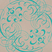 Hambly Studios - Paper - Screen Prints - Swashes and Swirls - Teal Blue on Kraft