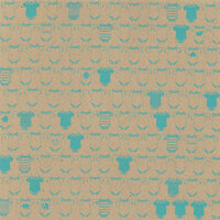 Hambly Studios - Screen Prints - 12 x 12 Paper - Onesies - Teal Blue on Kraft, CLEARANCE
