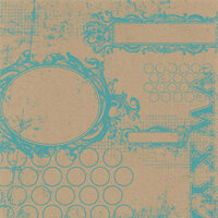 Hambly Studios - Screen Prints - 12 x 12 Paper - All Mixed Up - Teal Blue on Kraft