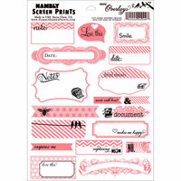 Hambly Studios - Mini Overlays - Journal Tags - Coral and Black