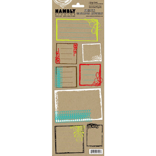 Hambly Studios - Screen Prints - Kraft Cardstock Stickers - Urban Frames, CLEARANCE