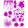 Hambly Studios - Screen Prints - Hand Silk Screened Rub Ons - Spilled Ink - Magenta