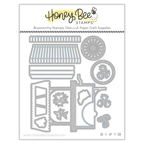 Honey Bee Stamps - Summer Stems Collection - Honey Cuts - Steel Craft Dies - Market Cart Builder