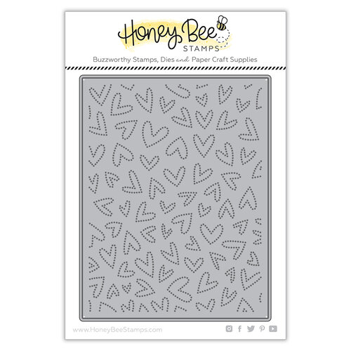 Honey Bee Stamps - Bee Mine Collection - Honey Cuts - Steel Craft Dies - Fluttering Hearts Pierced Cover Plate