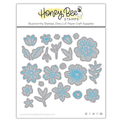 Honey Bee Stamps - Modern Spring Collection - Honey Cuts - Steel Craft Dies - Whimsical Spring Flowers