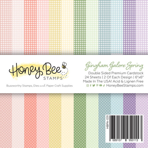 Honey Bee Stamps - Modern Spring Collection - 6 x 6 Paper Pad - Gingham Galore