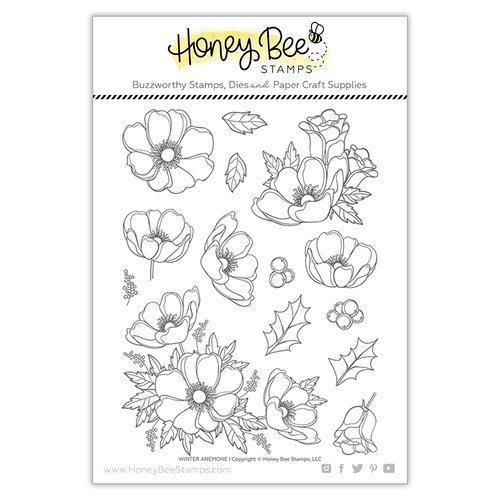 Honey Bee Stamps - Clear Photopolymer Stamps - Winter Anemone