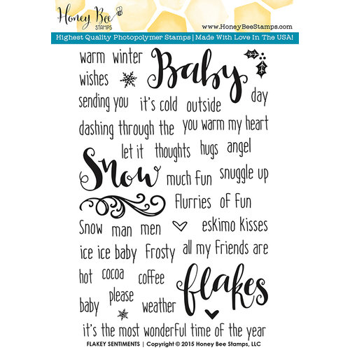 Honey Bee Stamps - Clear Acrylic Stamps - Flakey Sentiments