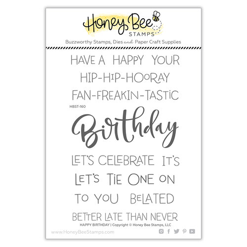 Honey Bee Stamps - Clear Photopolymer Stamps - Happy Birthday