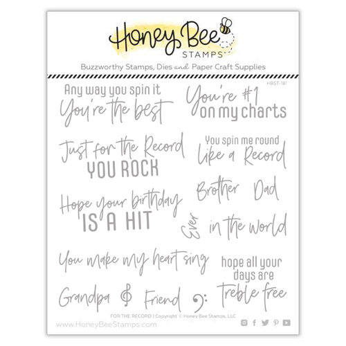 Honey Bee Stamps - Clear Photopolymer Stamps - For The Record