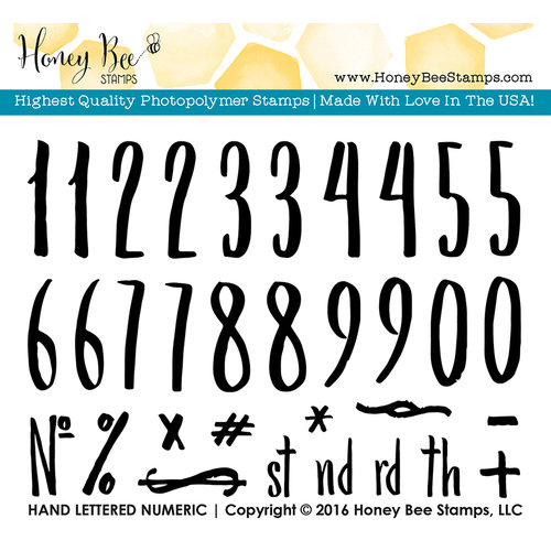 Honey Bee Stamps - Clear Acrylic Stamps - Hand Lettered Numeric