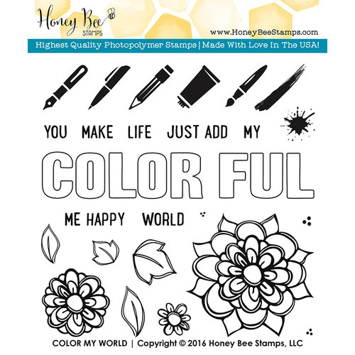 Honey Bee Stamps - Clear Acrylic Stamps - Color My World