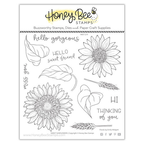 Honey Bee Stamps - Clear Photopolymer Stamps - Sweet Sunflowers