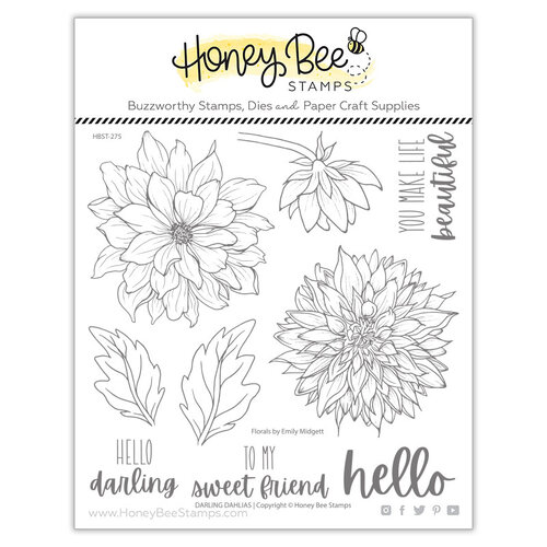 Honey Bee Stamps - Clear Photopolymer Stamps - Darling Dahlias