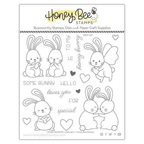 Honey Bee Stamps - Love Letters Collection - Clear Photopolymer Stamps - Honey Bunnies