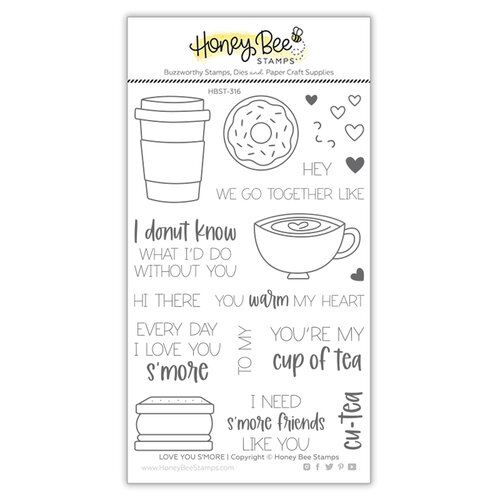Honey Bee Stamps - Love Letters Collection - Clear Photopolymer Stamps - Love You S'more