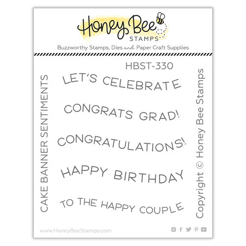 Honey Bee Stamps - Let's Celebrate Collection - Clear Photopolymer Stamps - Cake Banner Sentiments