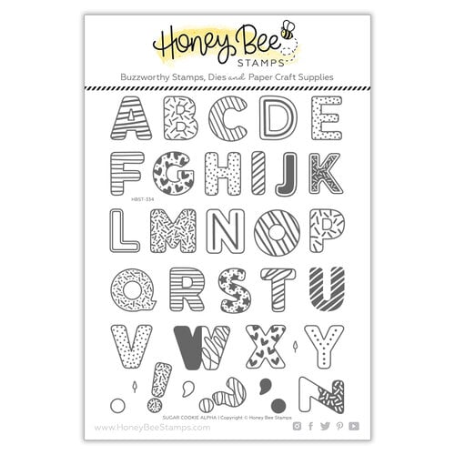 Honey Bee Stamps - Let's Celebrate Collection - Clear Photopolymer Stamps - Sugar Cookie Alphabet
