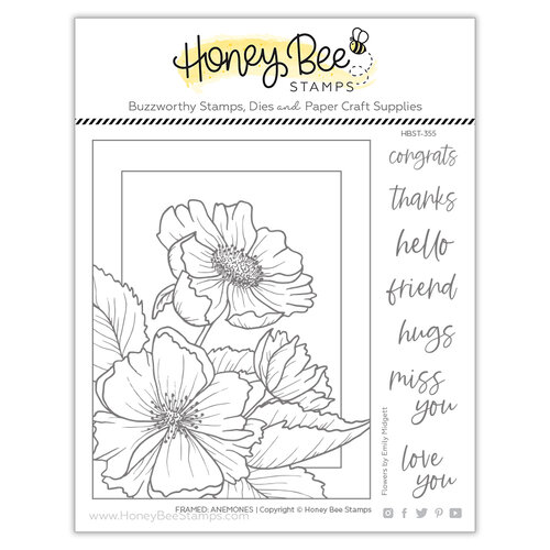 Honey Bee Stamps - Summer Stems Collection - Clear Photopolymer Stamps - Framed Anemones