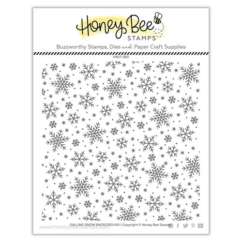 Honey Bee Stamps - Vintage Holiday Collection - Clear Photopolymer Stamps - Falling Snow Background