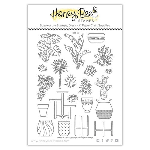 Honey Bee Stamps - Sealed With Love Collection - Clear Photopolymer Stamps - Happy Plants