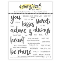 Honey Bee Stamps - Sealed With Love Collection - Clear Photopolymer Stamps - Bitty Buzzwords - Be Mine