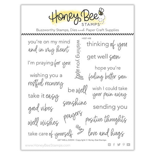 Honey Bee Stamps - Modern Spring Collection - Clear Photopolymer Stamps - Get Well Soon