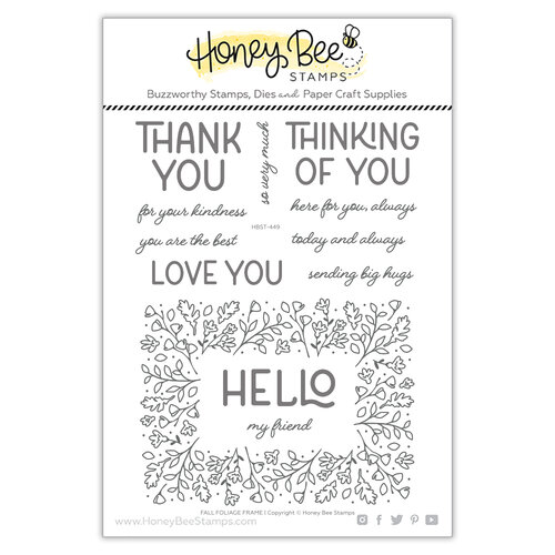 Honey Bee Stamps - Spooktacular Collection - Clear Photopolymer Stamps - Fall Foliage Frame