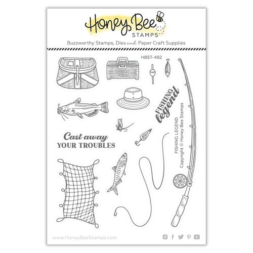 Honey Bee Stamps - Adventure Awaits Collection - Clear Photopolymer Stamps - Fishing Legend
