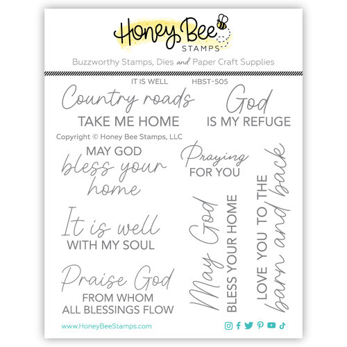 Honey Bee Stamps - Heartfelt Harvest Collection - Clear Photopolymer Stamps - It Is Well