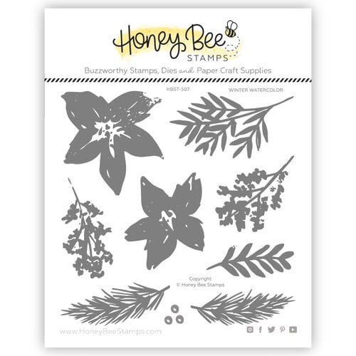Honey Bee Stamps - Clear Photopolymer Stamps - Winter Watercolor