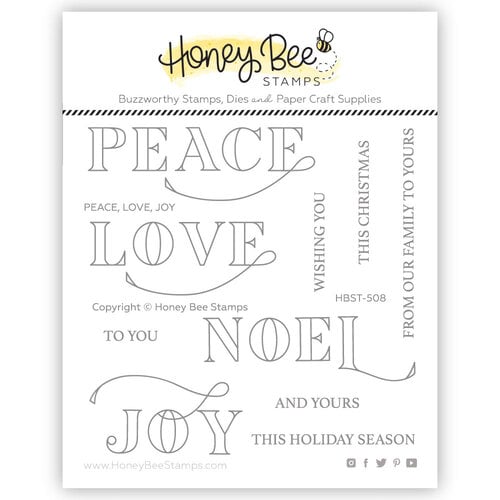 Honey Bee Stamps - Clear Photopolymer Stamps - Peace, Love, Joy