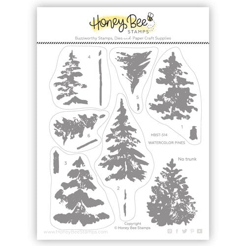 Honey Bee Stamps - Stamp And Die Sets - Watercolor Pines