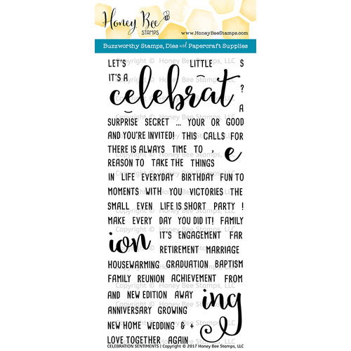 Honey Bee Stamps - Clear Photopolymer Stamps - Celebration Sentiments