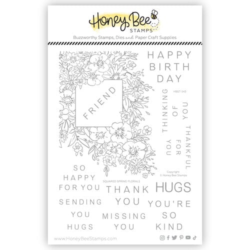Honey Bee Stamps - Clear Photopolymer Stamps - Squared Spring Florals