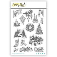 Honey Bee Stamps - Merry Moments Collection - Cling Rubber Stamps - Photo Gallery Wall - Holiday