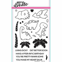 Heffy Doodle - Clear Photopolymer Stamps - Dino Time