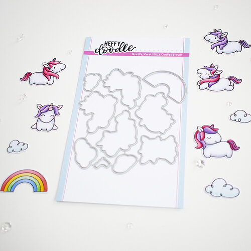 Heffy Doodle - Cutting Dies - Fluffy Puffy Unicorns