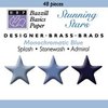 Happy Hammer Bazzill Basics Mini Brads - Stunning Stars - Blues, CLEARANCE