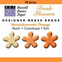 Happy Hammer Bazzill Basics Mini Brads - Fresh Flowers - Oranges