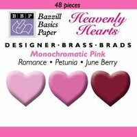 Happy Hammer Bazzill Basics Mini Brads - Heavenly Hearts - Pinks, CLEARANCE