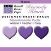Happy Hammer Bazzill Basics Mini Brads - Heavenly Hearts - Purples